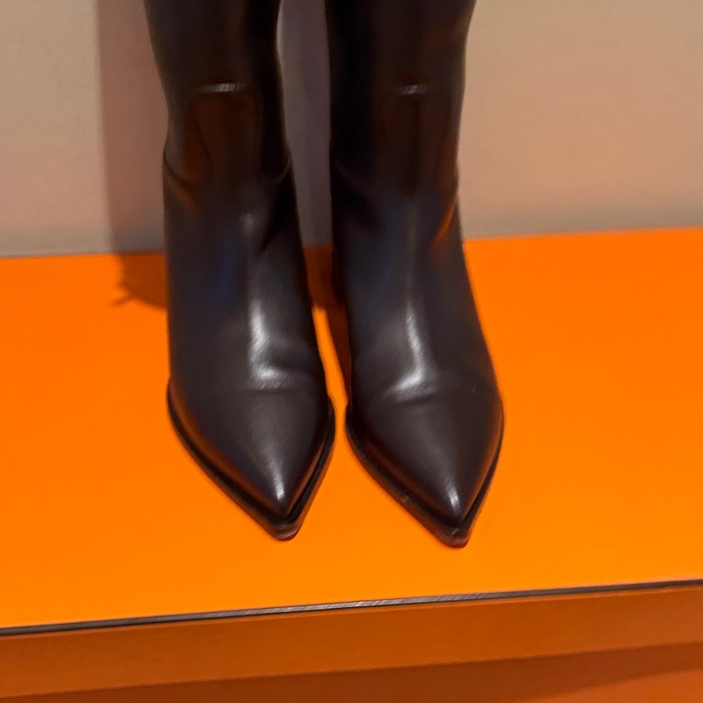 Hermes Black Heeled Boots